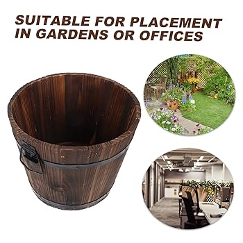 Amazon.co.jp: HAKIDZEL 1個 炭化木の植木鉢 屋外植物用の